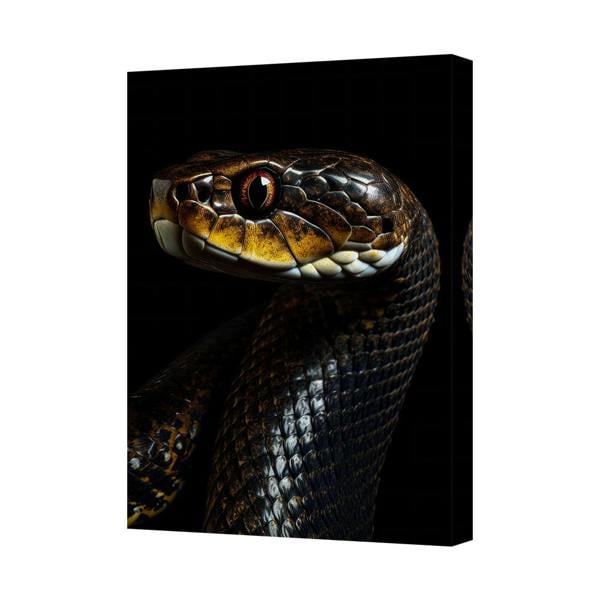 Benjamin Tate Design Cobra Snake Canvas Wall Art Print Close Up Snakeskin Detail
