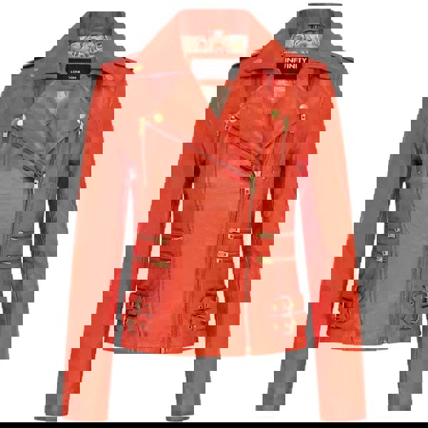 Leather Company Women's Real Lamb Nappa Leather Vintage Biker Jacket