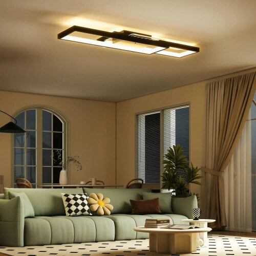 Bobobiy LED Ceiling Light, Flush Mount Ceiling Lamp with 3000-6000K Colour Temperatures, Black