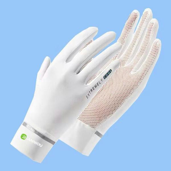 Anniou UPF 50+ Sun Protection Gloves - white