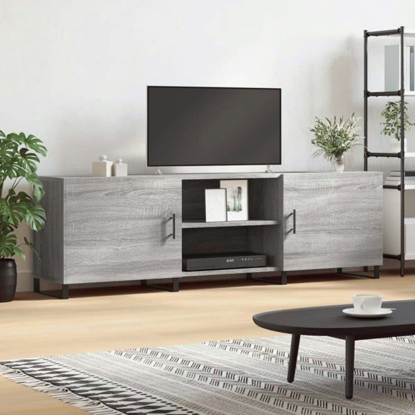 Berkfield TV Cabinet Grey Sonoma 150x30x50 cm Engineered Wood