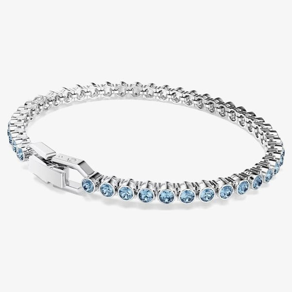 Swarovski Imber Rhodium Plated Blue Crystal Tennis Bracelet 5734239