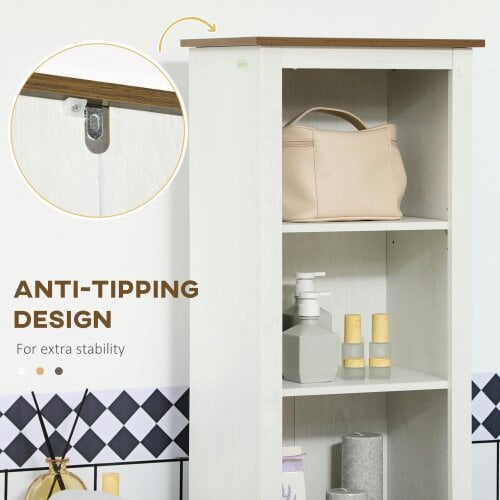 Wyld Haus Nesoli Tall Bathroom Storage Cabinet With Door And Adjustable Shelves White 39.5x30x160cm