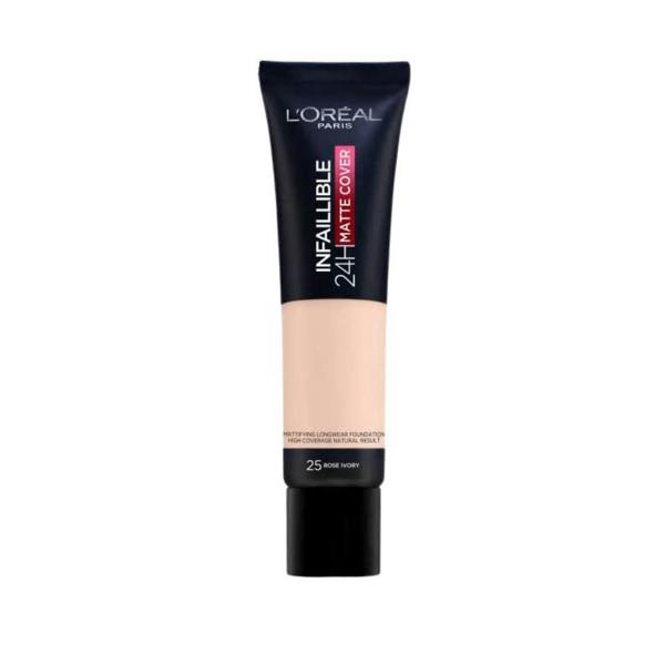 New L'Oreal Infallible 24H Matte Cover Foundation 30ml - 25 Rose Ivory
