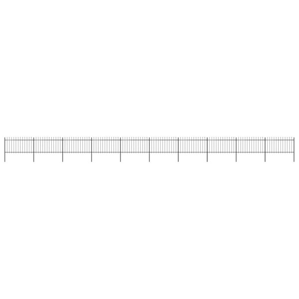 Berkfield Garden Fence with Spear Top Steel 17x1 m Black