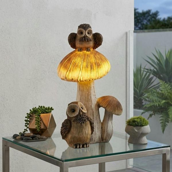 Garden Greatness LED Light Owl and Cub Nest Ornament