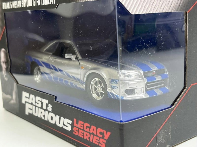 a toy car in a box