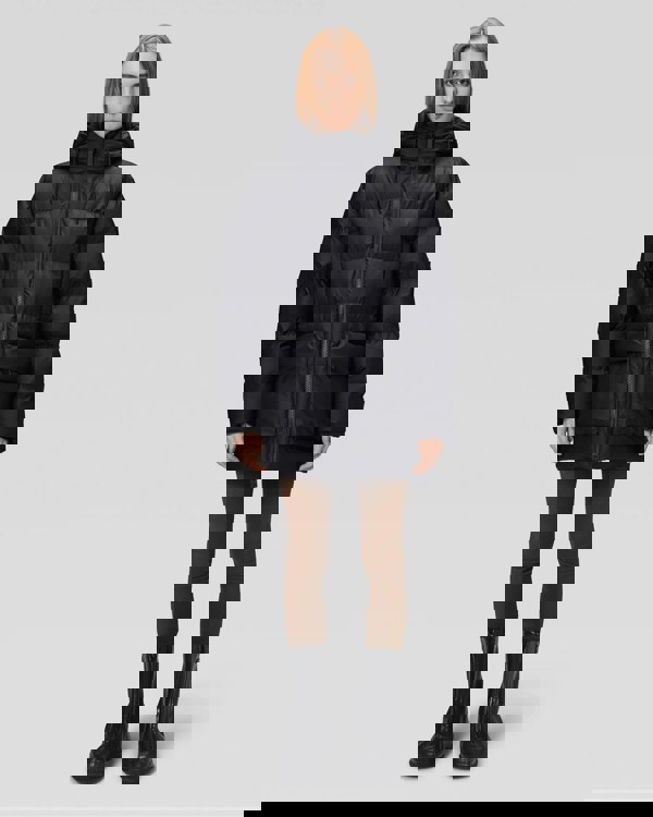 Rains Alta Long Puffer Cargo Jacket - 01 Black