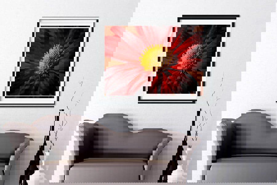 Quality art print of red flower close up