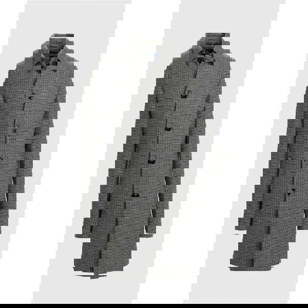 House Of Cavani Kerry - Men's Grey Wool Blend Houndstooth Tweed Overcoat