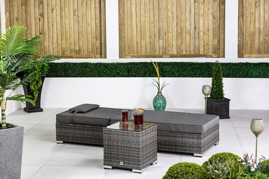 Giardino Rattan Sun Lounger & Table Set