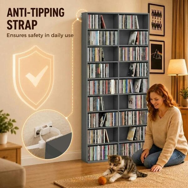 Bobobiy 640 CD Storage Tower - Grey