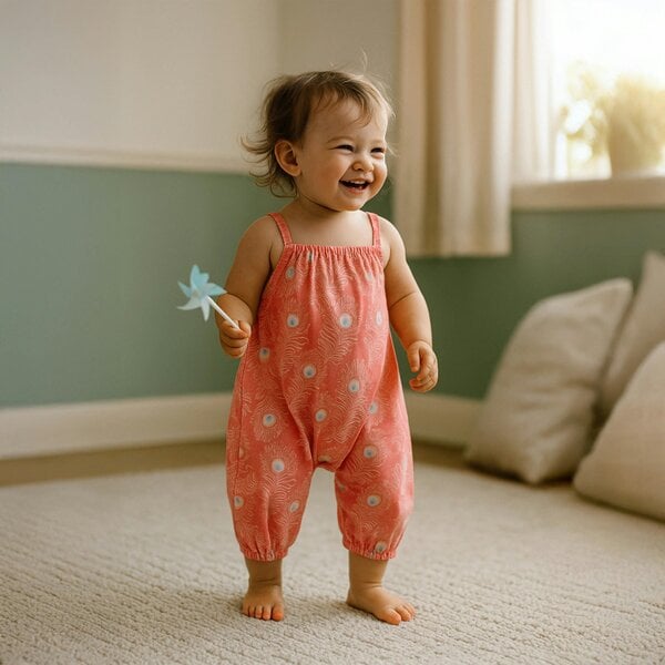 Lucy & Sam Peacock Woven Romper
