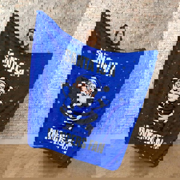 BritishmadeGifts Santa is a Rangers Football Fan - Luxury Fleece Blanket 150cm X 150cm