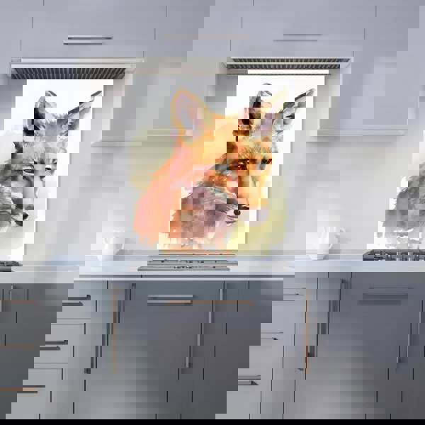 Warren Reed - Designer Fox Watercolour Kitchen Splashback