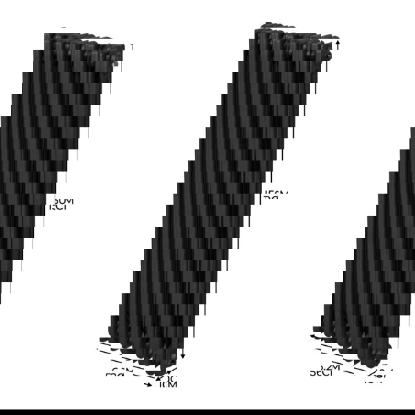 Monstershop Traditional 3 Column Radiator - 1500 x 562mm - Black