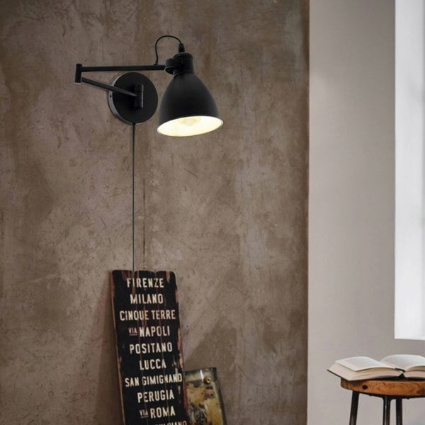 EGLO San Peri Adjustable Black Steel Wall Light