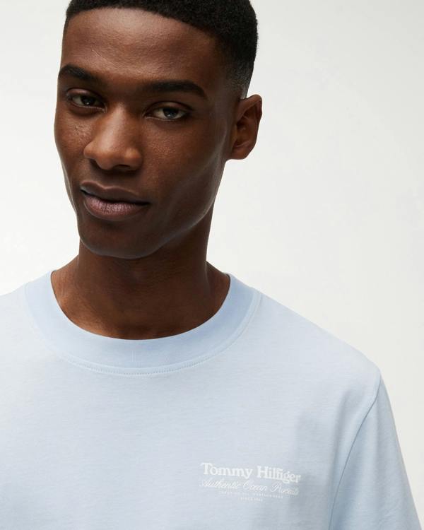Tommy Hilfiger Nautical Back Graphic Mens T-Shirt - Breezy Blue