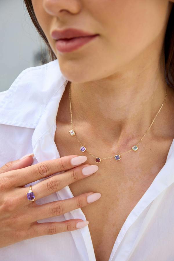 Sarah Layton Multi Gemstone Necklace - 9ct Yellow Gold - NTN2180MULTI-9YG
