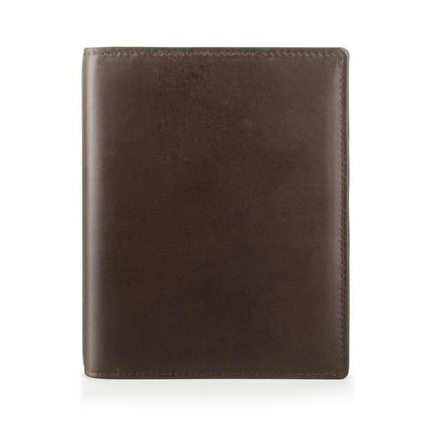 Brown leather wallet on a white background