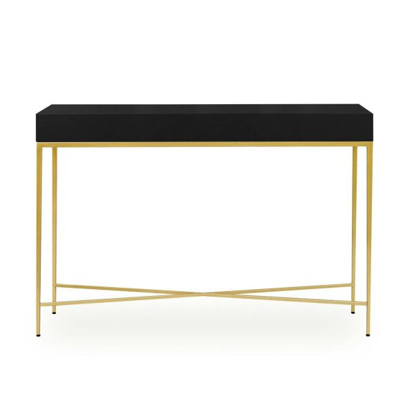 Wyld Haus Palermo Black and Gold One Drawer Console Table with Drawer