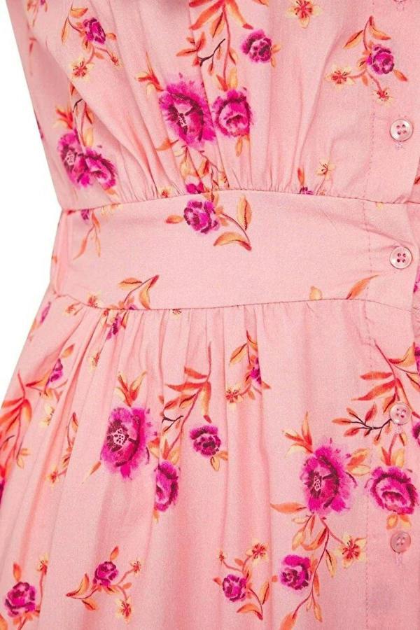 WOVCOR Floral Poplin 100% Cotton Midi Woven Plus Size Dress