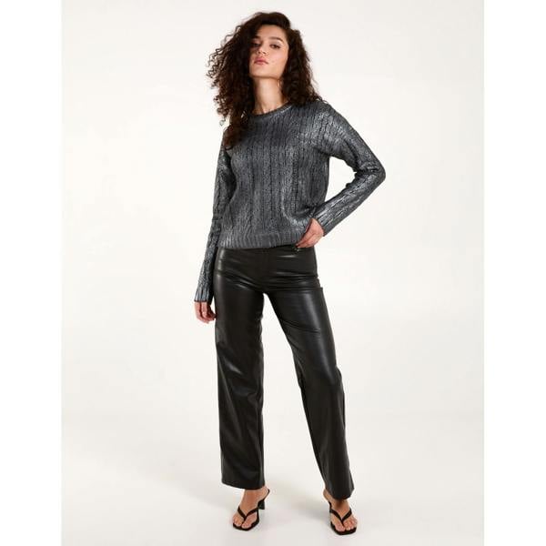 Blue Vanilla Metallic Printed Cable Jumper