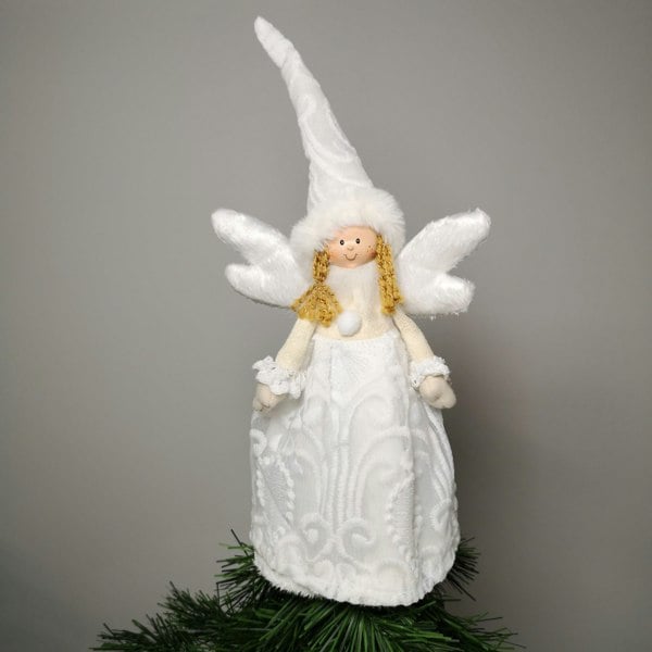 Samuel Alexander 35cm Premier Christmas Tree Top Angel Decoration in White