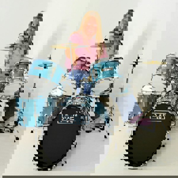 3rd Avenue 5 Piece Junior Drum Kit#Colour_Blue