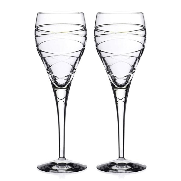 Diamante Hand Cut Jasper Premium 24% Lead Crystal Wine Glasses Set of 4 - Set of 2