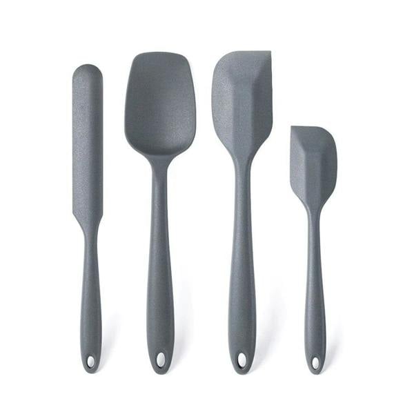 Anygleam Silicone Grey Seamless Mixing Spatula 4 Set Kitchen Accessories Baking Utensil Kit Bread Cake Mixing Tools Cooking Scraper Heat Resistant