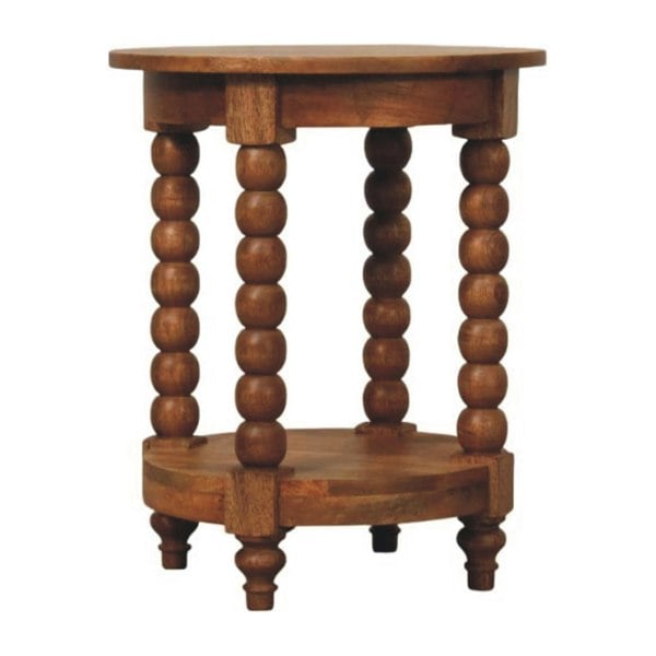 Artisan Furniture Solid Wood Barley Twist Round Side Table