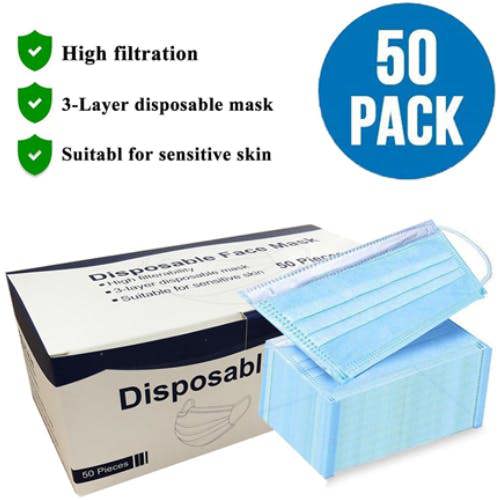 Disposable Face Mask - 3 Layer Medical in Blue