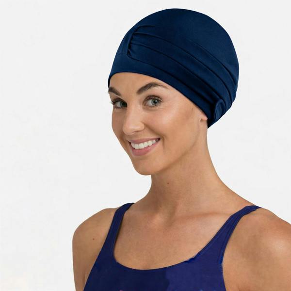 Aqua Speed Ladies Comfortable Fabric Swimming Cap | Turban Style Lightweight Swim Cap