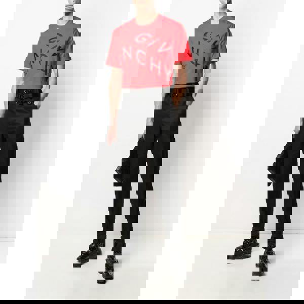 Givenchy Embroidered Logo Oversized T-Shirt   in  Red