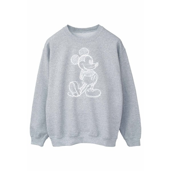 Disney Mens Mickey Mouse Sketch Kick Sweatshirt - Sports Grey