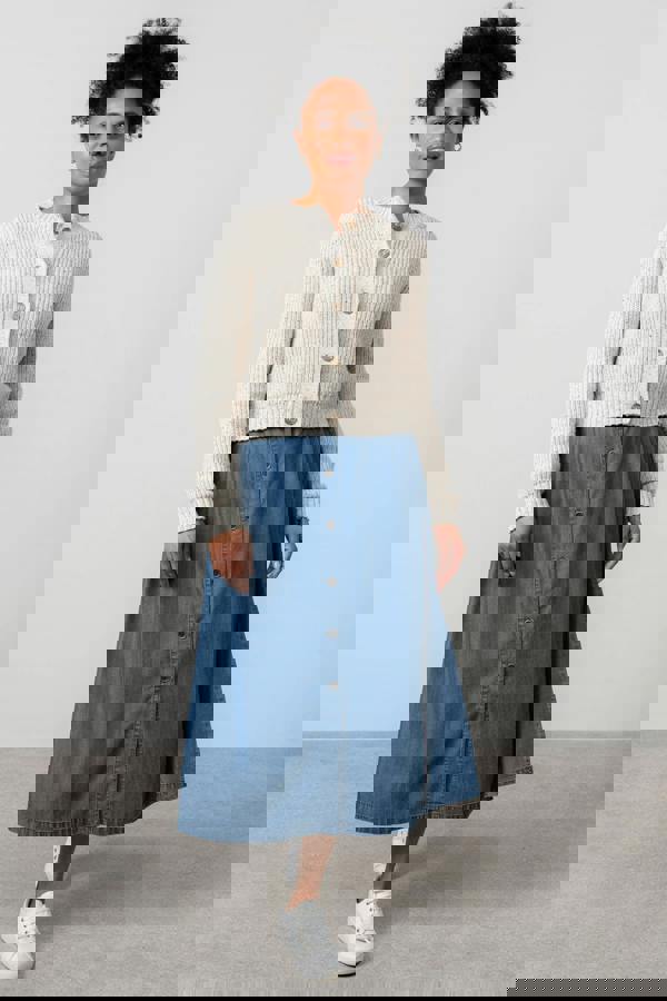 Lily & Me Holly Tencel™ Denim Elasticated Waist Midi Skirt