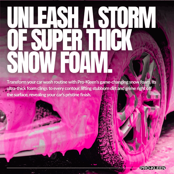 ProKleen Pro-Kleen 5L Strawberry Milkshake PINK Snow Foam with Wax Super Thick & Non-Caustic Foam