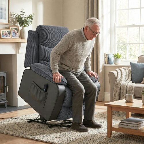 HOMCOM Riser Recliner Chair for Elderly, Electric Recliner Armchair, Brown
