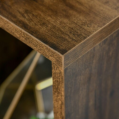 Wyld Haus Luno Neka Wood Rustic Brown 7 Cube Storage Bookcase