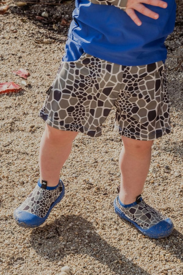 Turtl Kids' Recycled Water Shoes in Blue & Shell Print