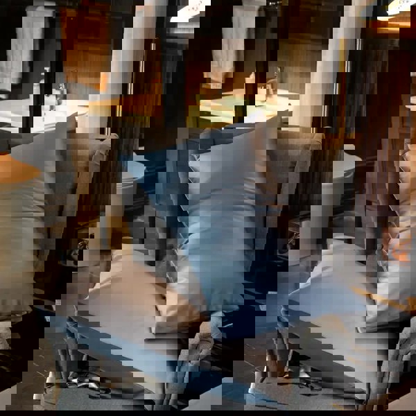 Anyhouz Anycozy Bed Sheet Blue Light Grey Ultra Soft Luxury Egyptian Cotton Bedding Cover UK King Size 4 Pcs Bed Set