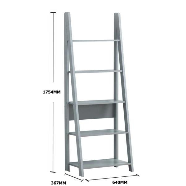 Timber Art Design Riva Retro 5 Tier Ladder Bookcase Display Shelf Unit