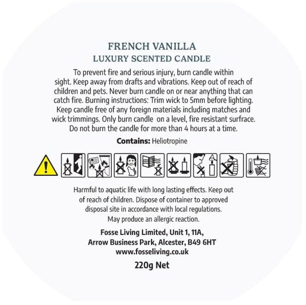 Fosse Living French Vanilla Scented Candle