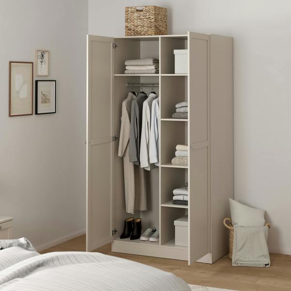 Furniture To Go Brande Wardrobe with 2 Frame Doors in Cashmere