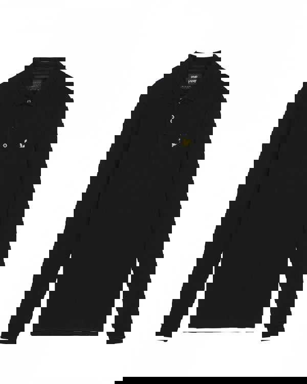 Lyle & Scott Mens Long Sleeve Polo Shirt - Z865 Jet Black