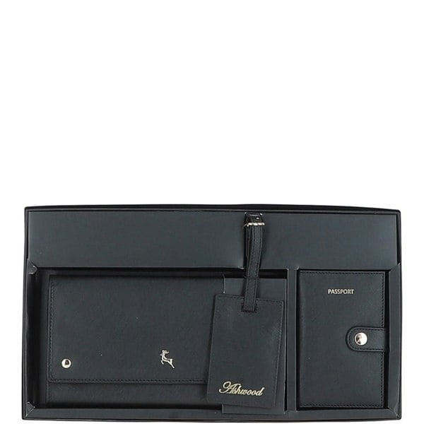 Ashwood 'Wise Tour' Real Leather Women's Gift Travel Set