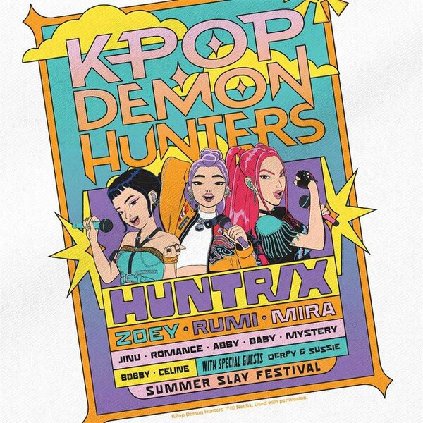 K-Pop Demon Hunters Summer Festival Poster Reusable Tote Bag - White