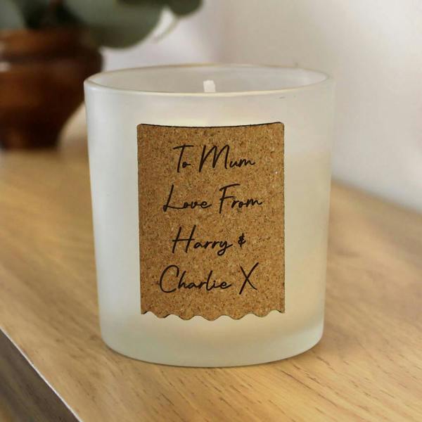 Personalised Cork Label Candle Jar - lifestyle shot