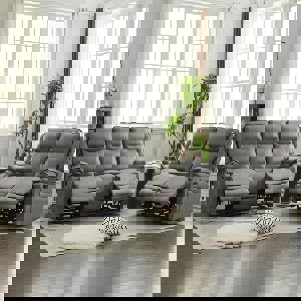 Furniture One Manual Recliners Sofa Set,105–135 Degrees Recliner Padded Sofa with Adjustable Backrest